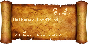 Halbauer Loránd névjegykártya