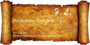 Halbauer Loránd névjegykártya