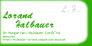 lorand halbauer business card